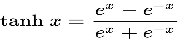equation of the tanh function